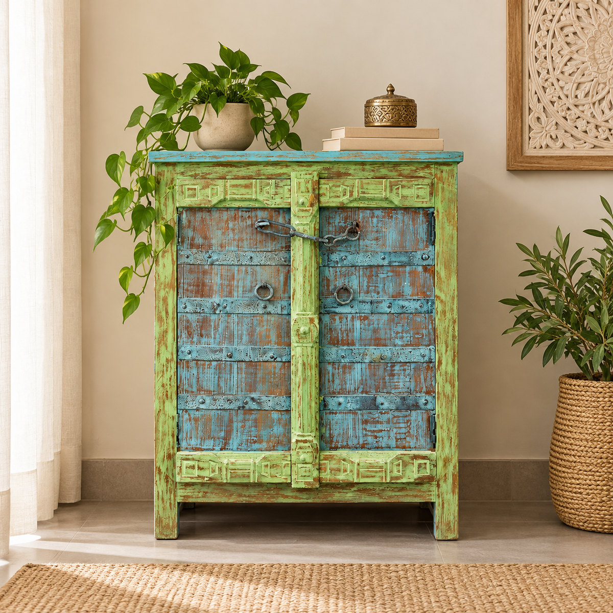 Moorer Carved Wooden Cabinet