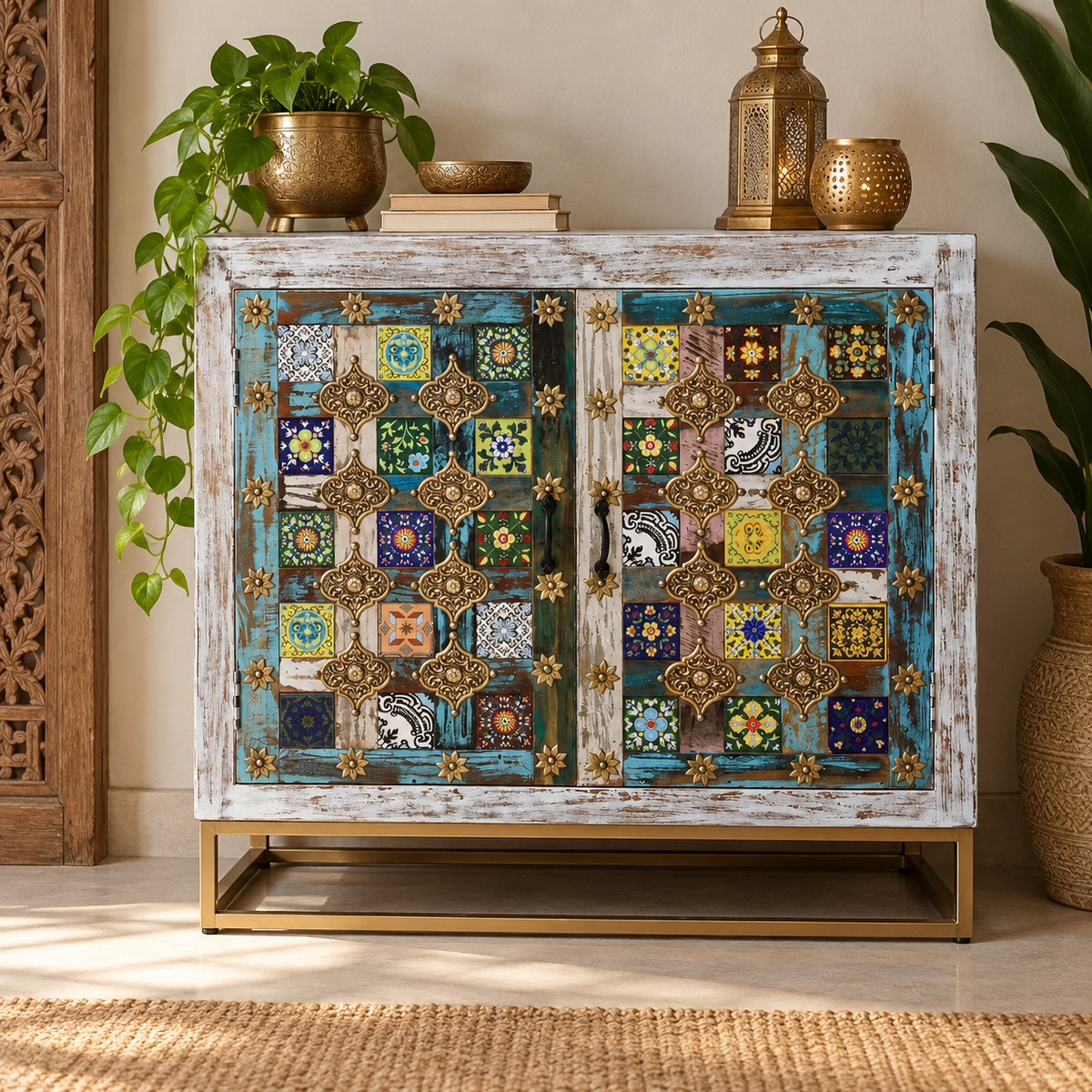 Tyler Carved Wooden Cabinet