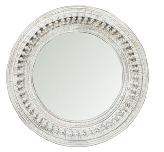 Becca Carved Spindle Round Mirror