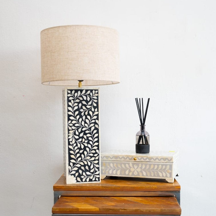 Lauren Bone Inlay Lamp with Shade