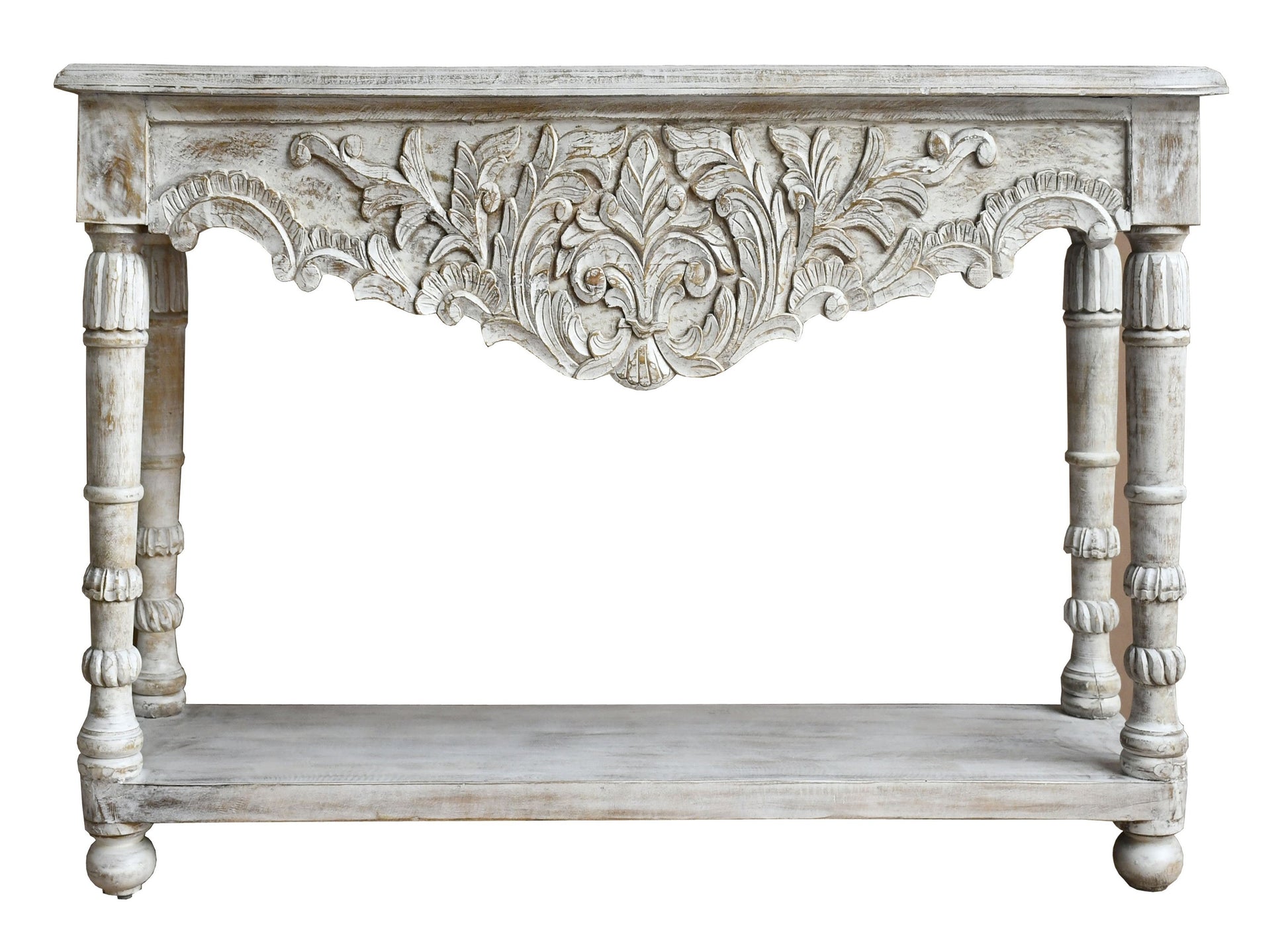 Briones Hand Carved Wooden Console Table