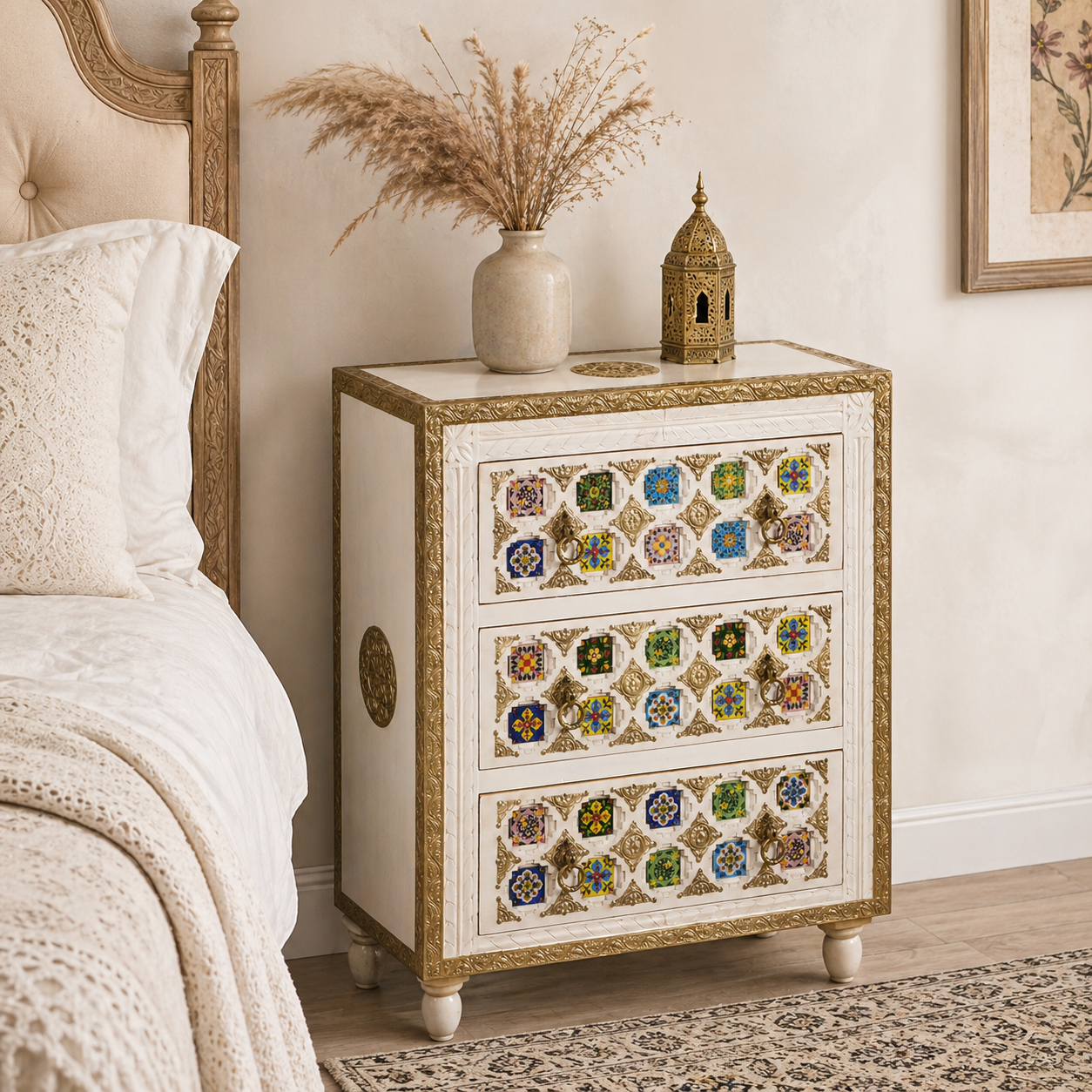 Nick Hand Craved Wooden chest