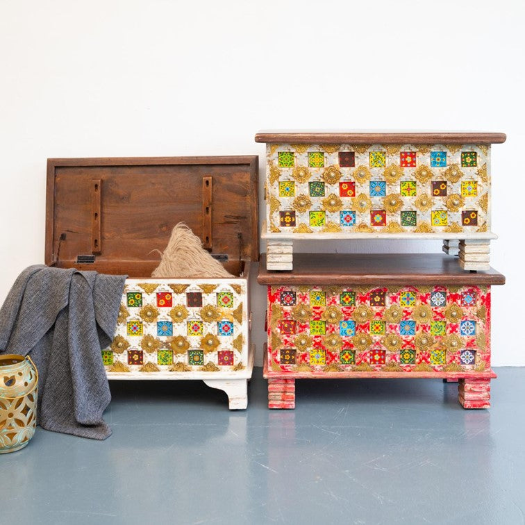 Mira Wooden Tile Storage Trunk