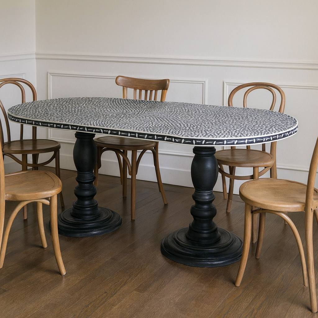 Hannan Bone Inlay Dining Table