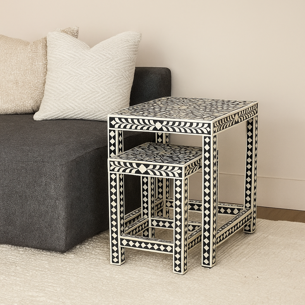 Margo Bone Inlay Nesting Table