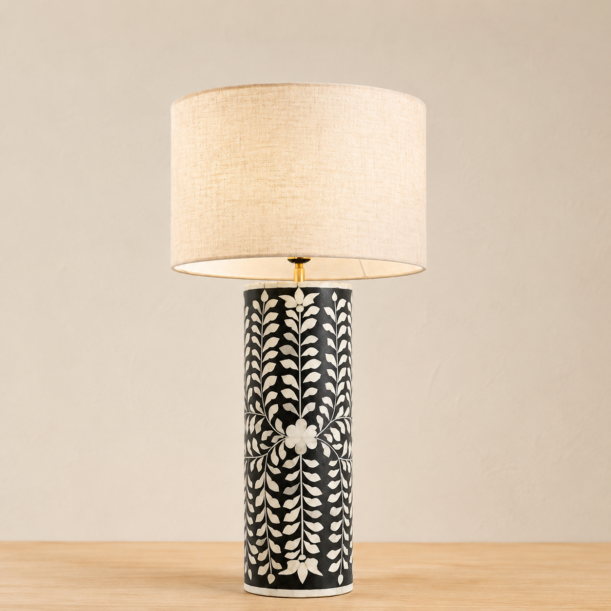 Miechell Bone Inlay Lamp with Shade