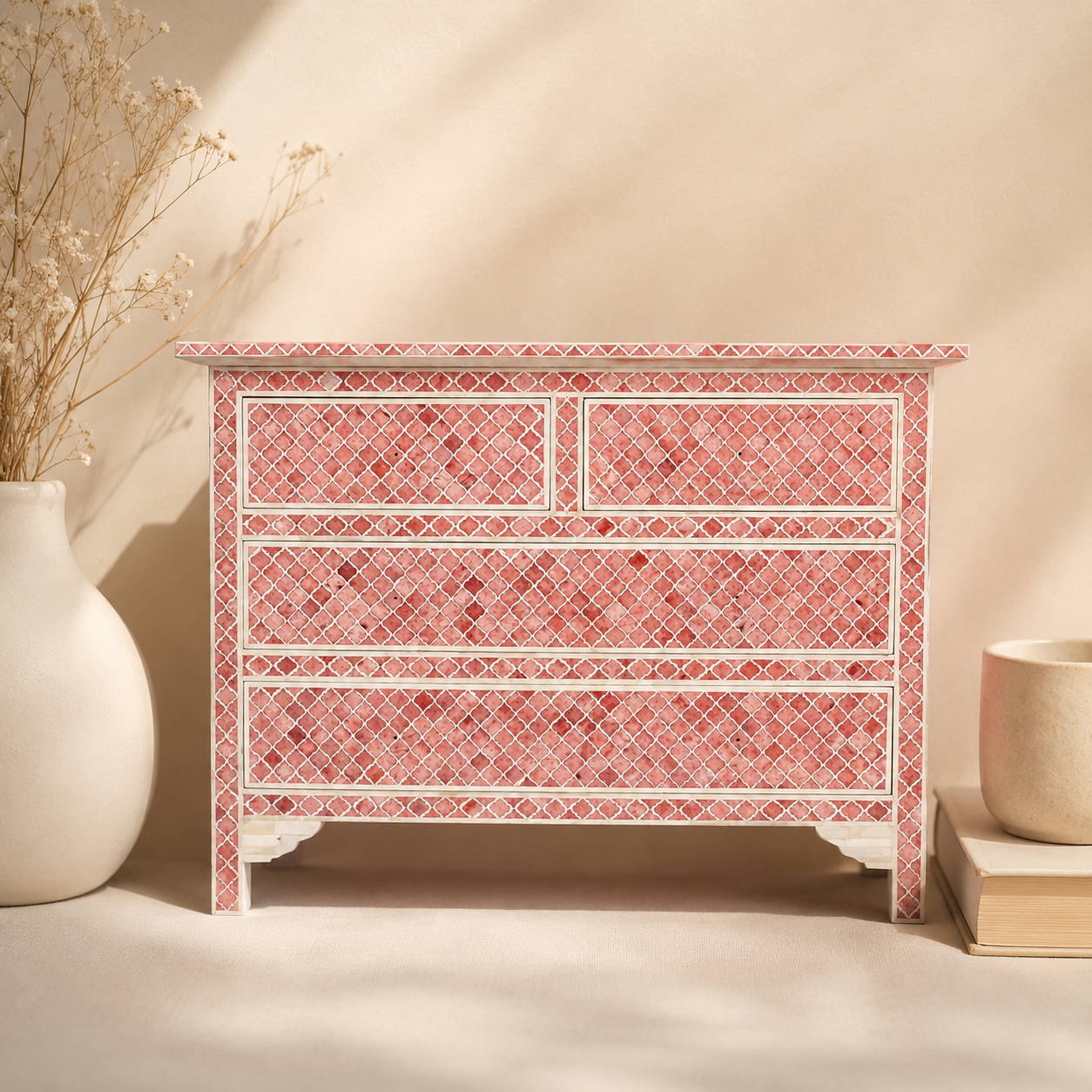 Eva Bone Inlay Chest of Drawer