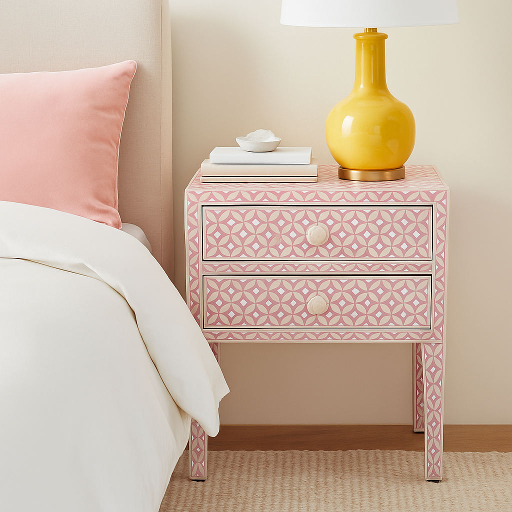 Loan Bone Inlay Bedside