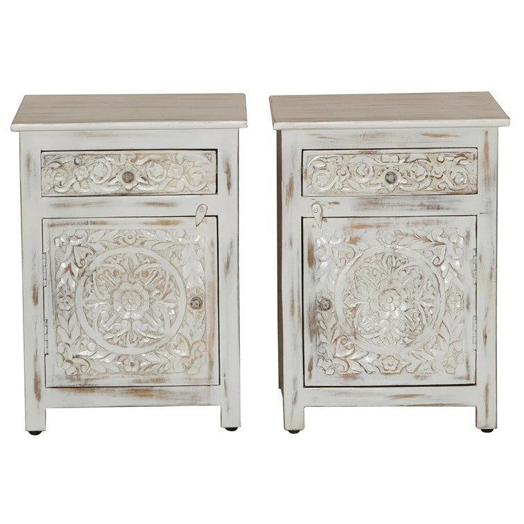 Sofia Hand Carved Bedside Table