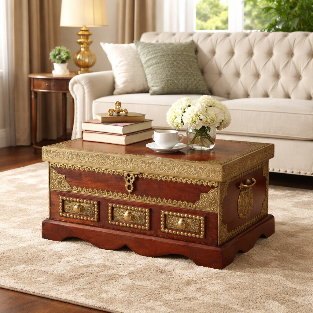Isha Hand Carved Coffee Table