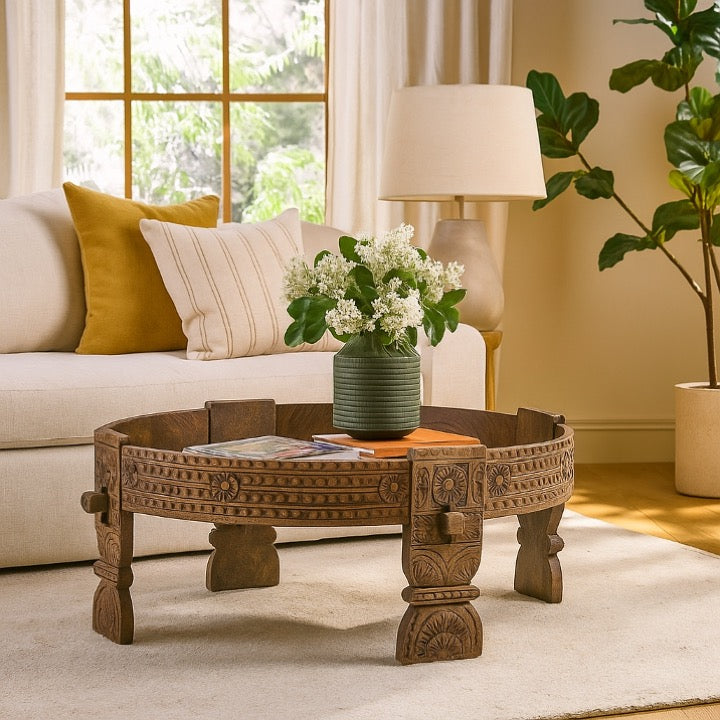 Eric Carved Chakki Coffee Table