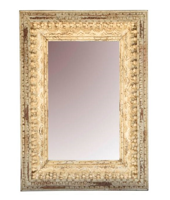 Lee Hand Carved Wooden Mirror