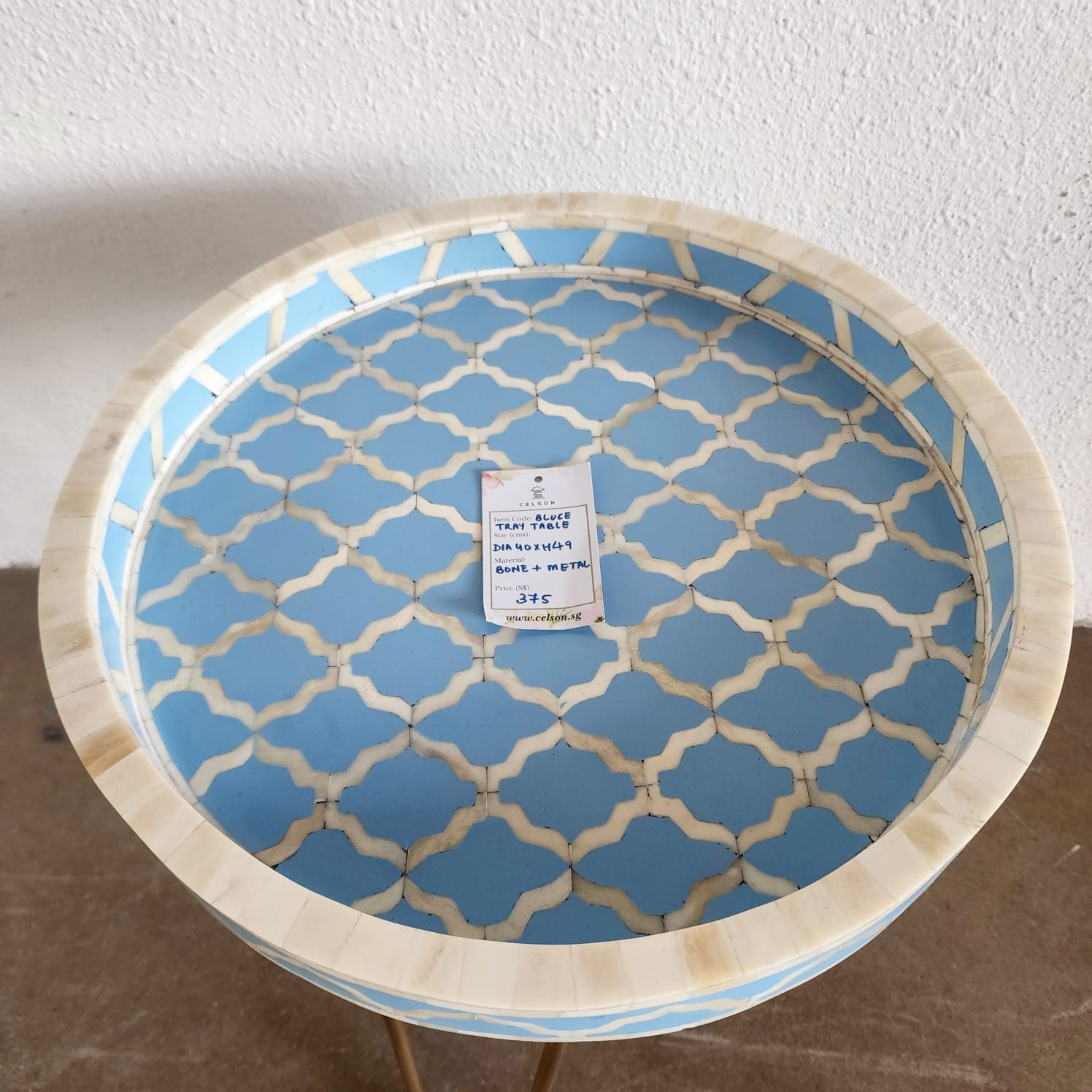 Naina Bone Inlay Tray Side Table