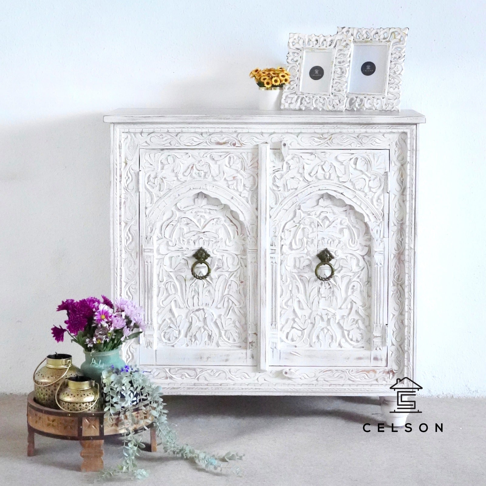 Robin Carved Wooden Cabinet