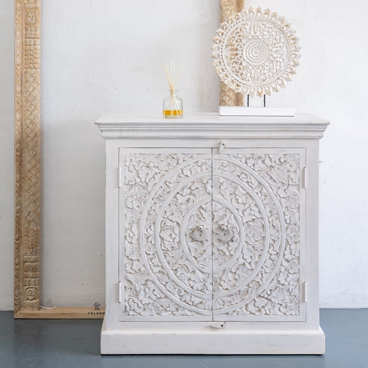 Diya Carved Wooden Cabinet