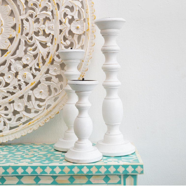 Jenna Hand Carved Candle Holder