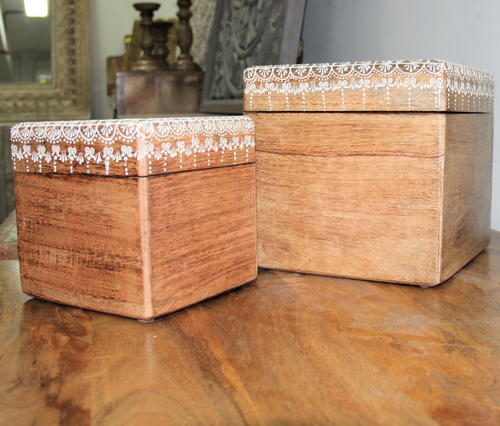 Megan Wooden Hand Painted Storage Box