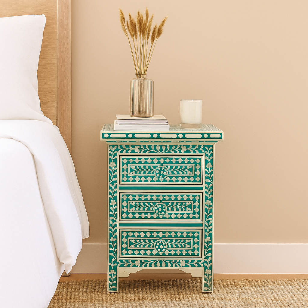 Lakky Bone Inlay Bedside