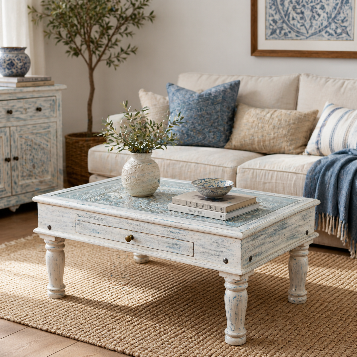 Juan Hand Carved Coffee Table