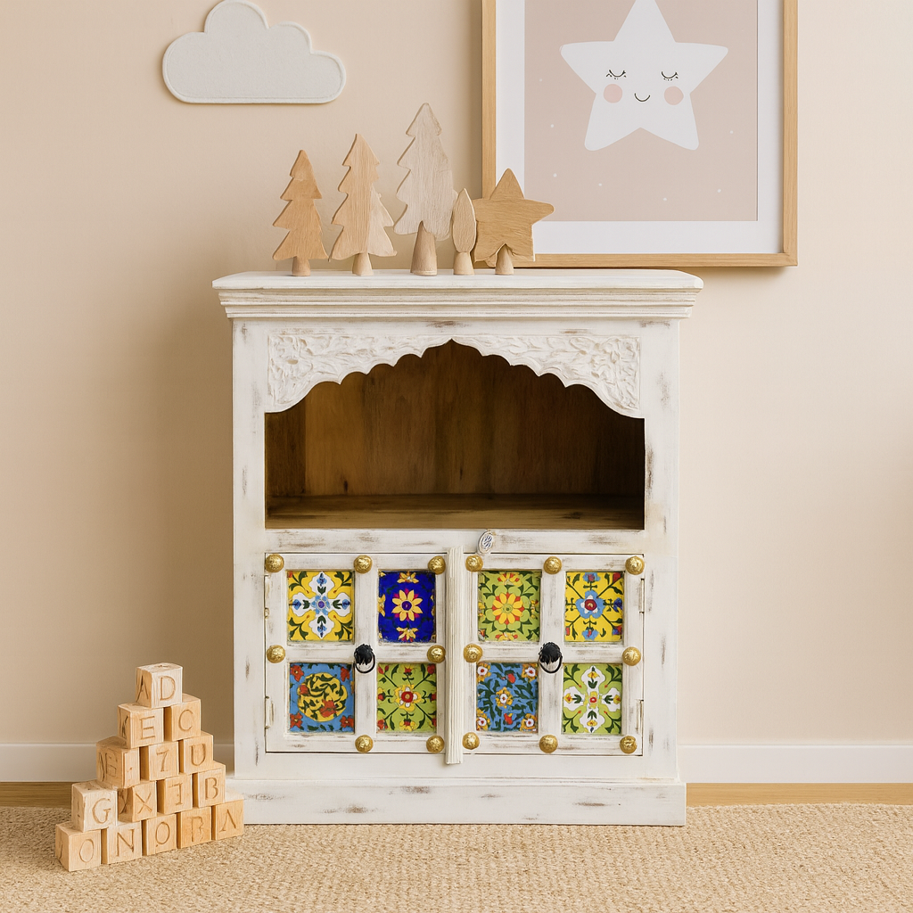 Savannah Carved Open Cabinet