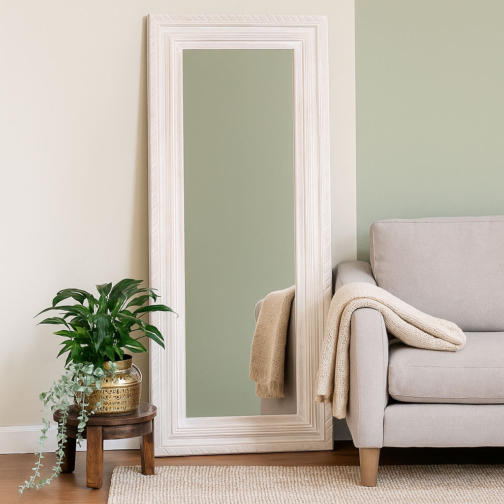 Mika Carved Wooden Mirror