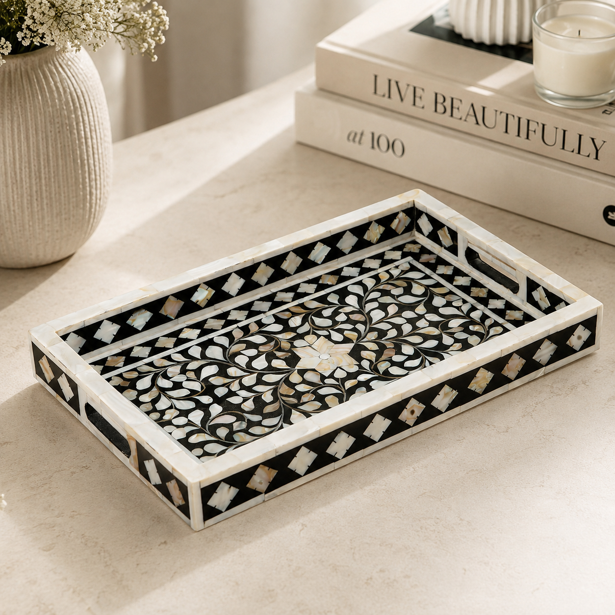 Rob Mother of Pearl Inlay Tray