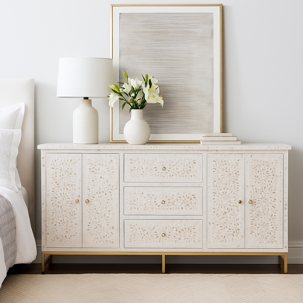 Maple Mother of Pearl Inlay Sideboard