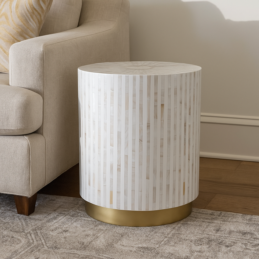 Javie Bone Inlay Stool