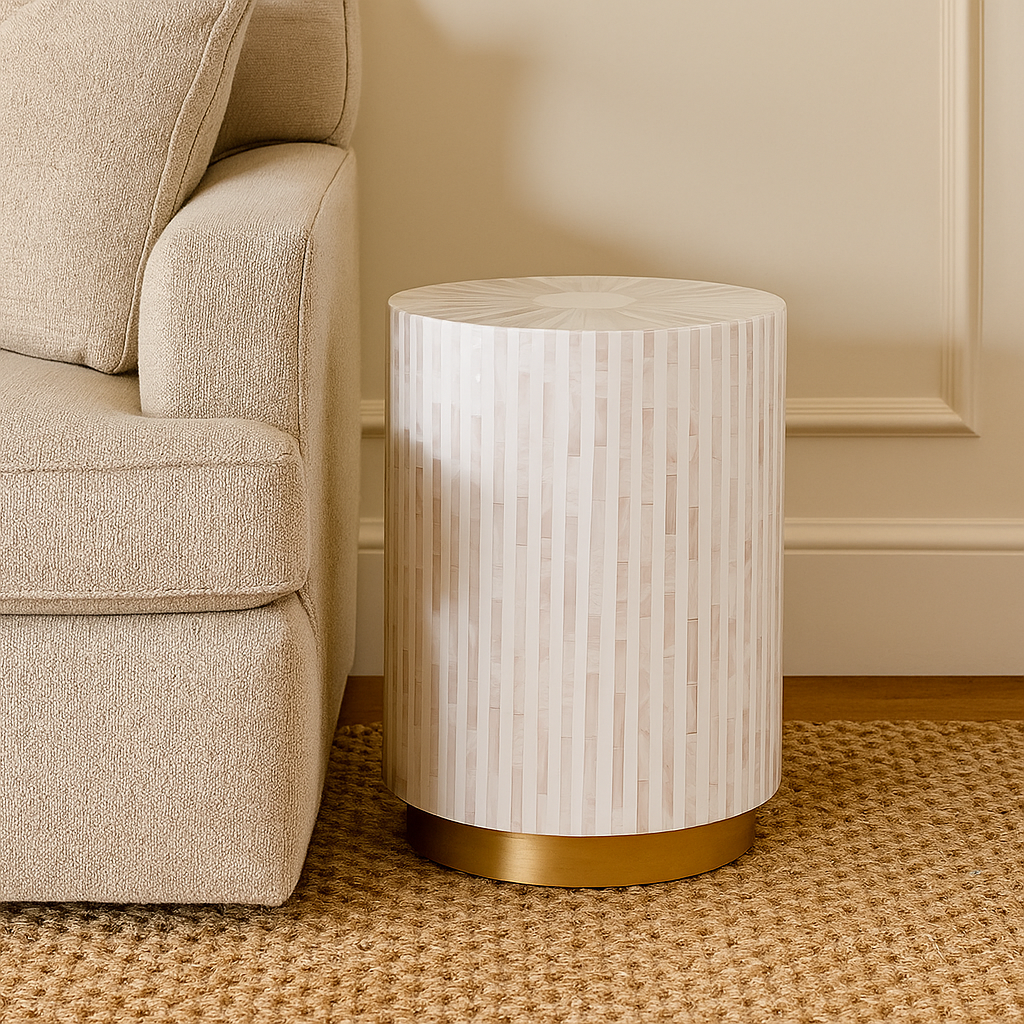 Keyari Mother of Pearl Inlay Stool