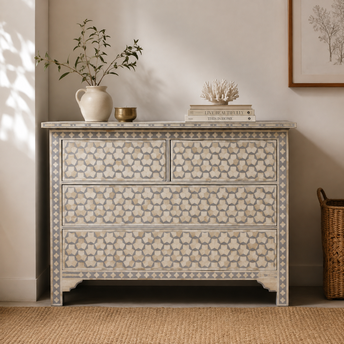 Ida Bone Inlay Chest of Drawer