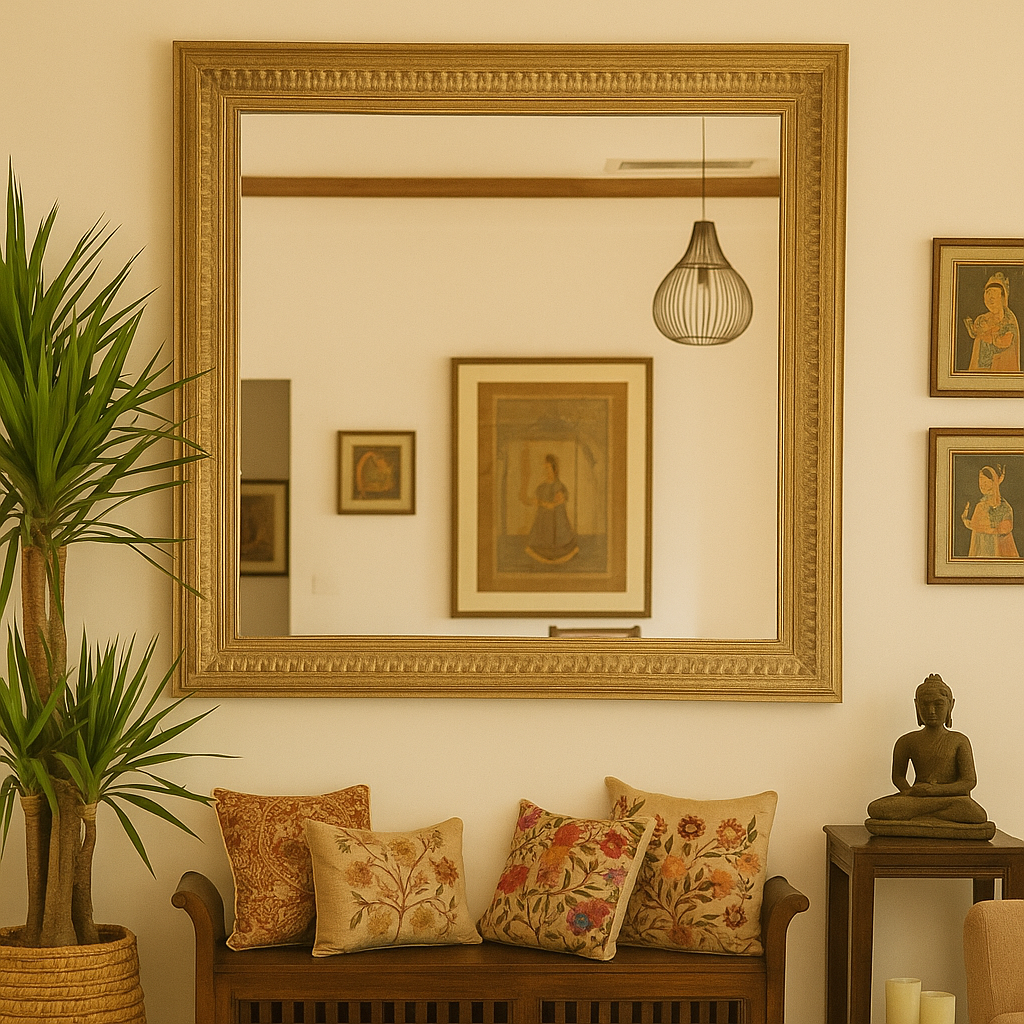 Isabela Hand Carved Wooden Mirror