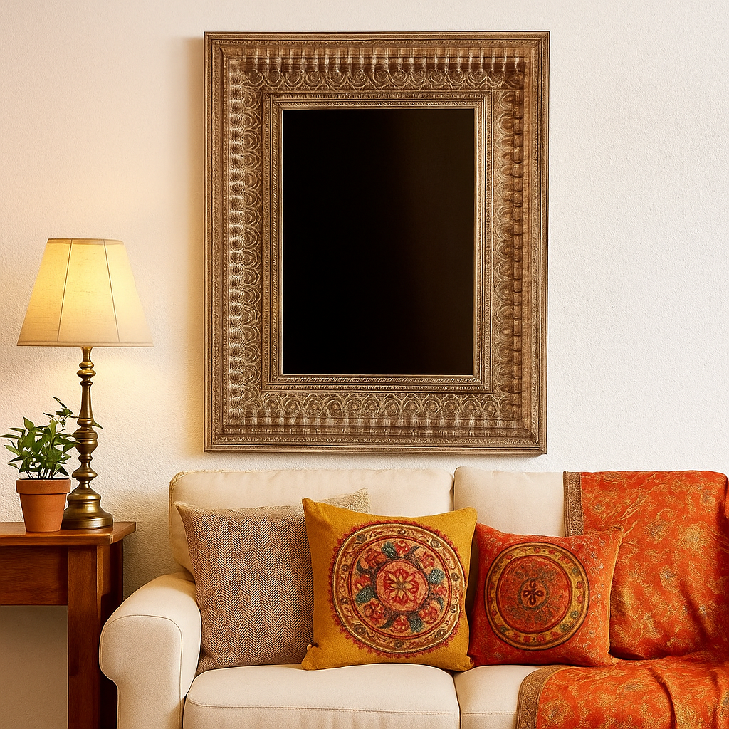 Lars Hand Carved Wooden Mirror