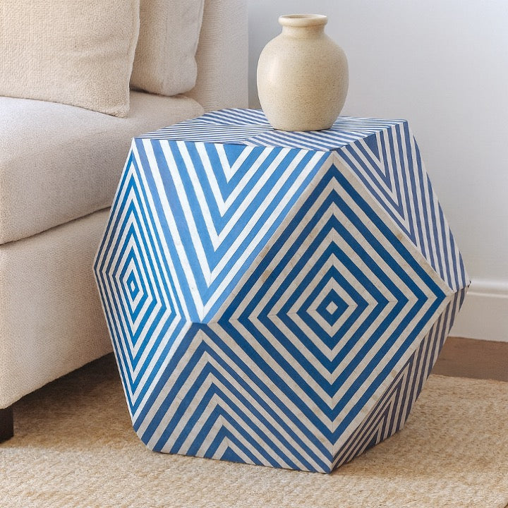 Charles Mother of Pearl Inlay Diamond Stool