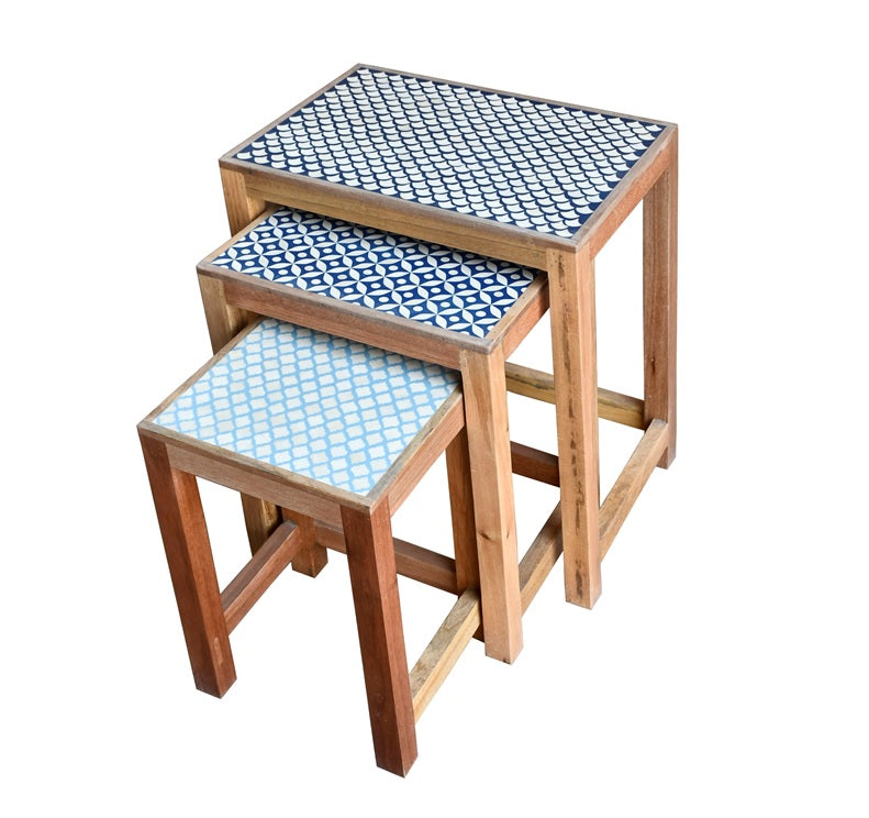 Civi Bone Inlay Nesting Table