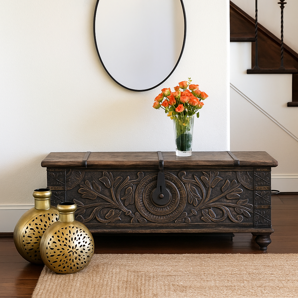 Anthony Carved Storage Trunk