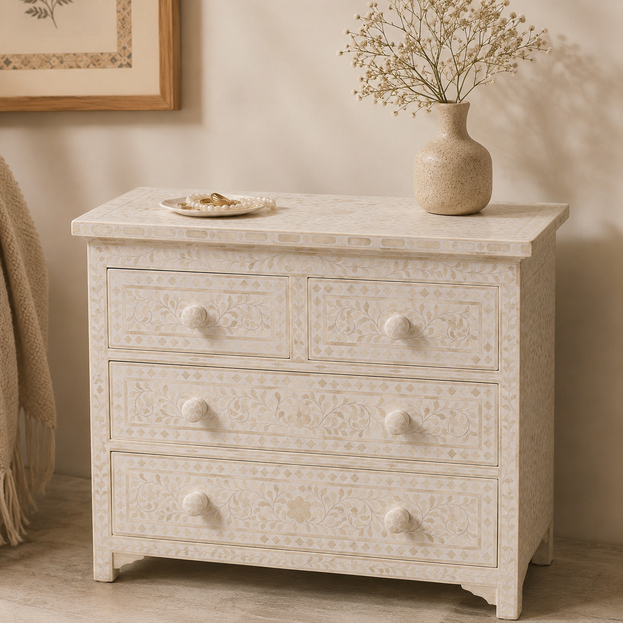 Bridget Bone Inlay Chest of Drawer