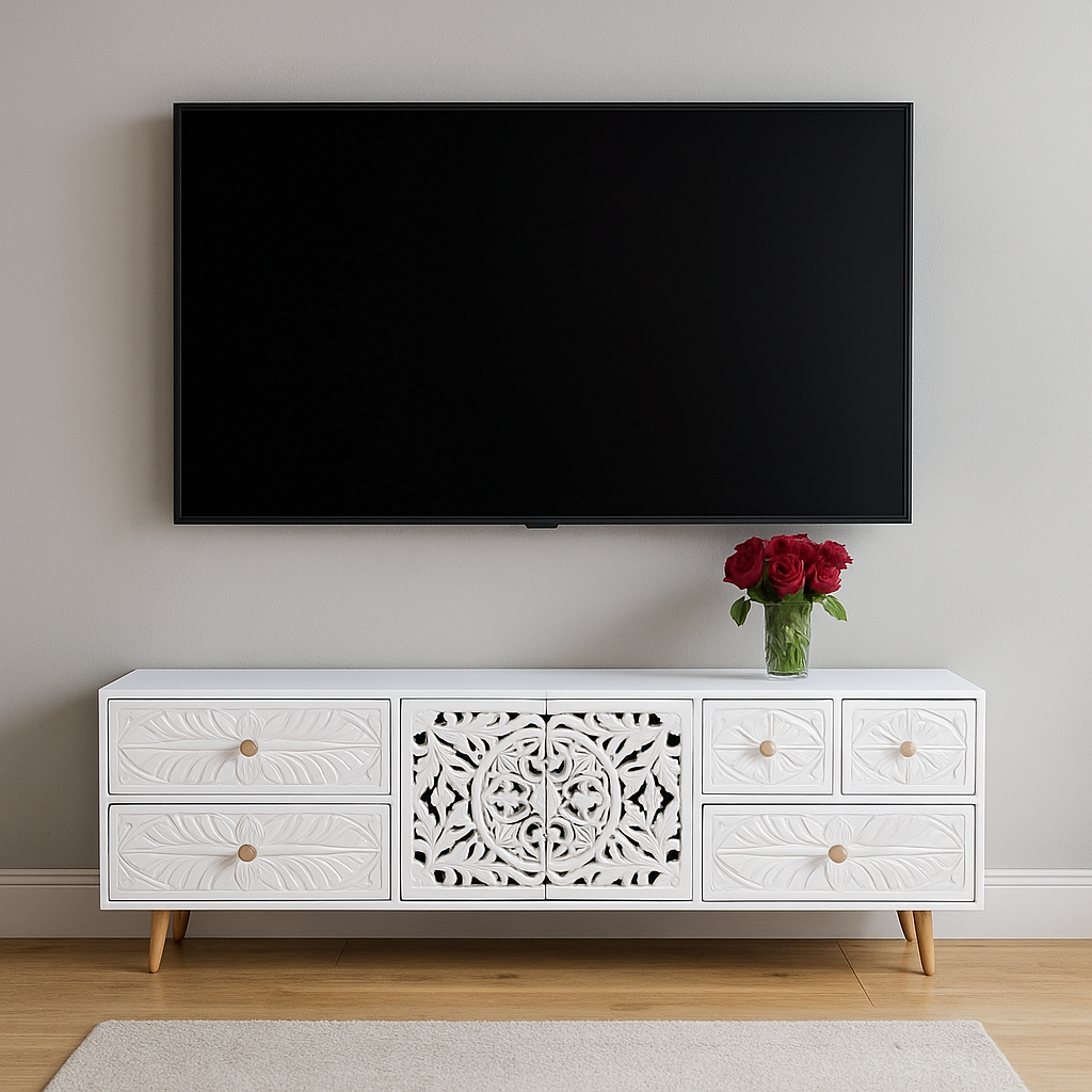 Emily Hand Carved TV Console