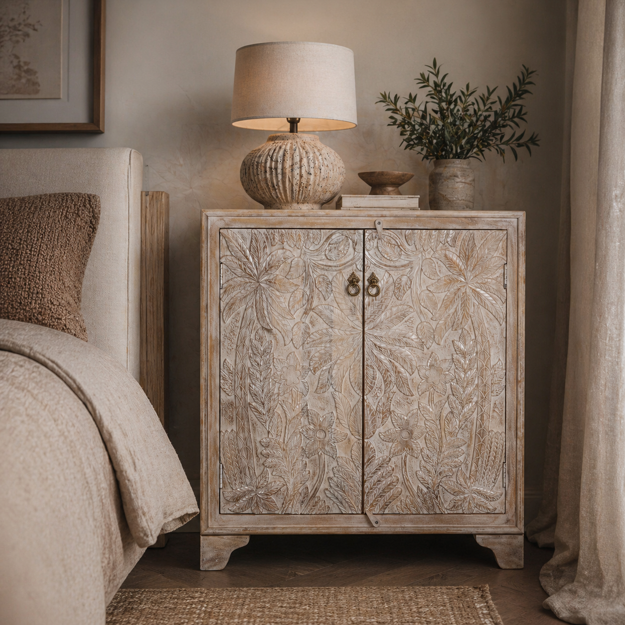 Laura Wooden Carved Chest