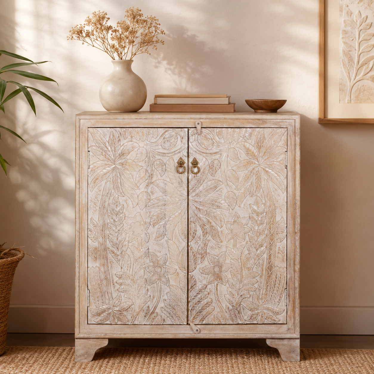 Larissa Wooden Carved Chest