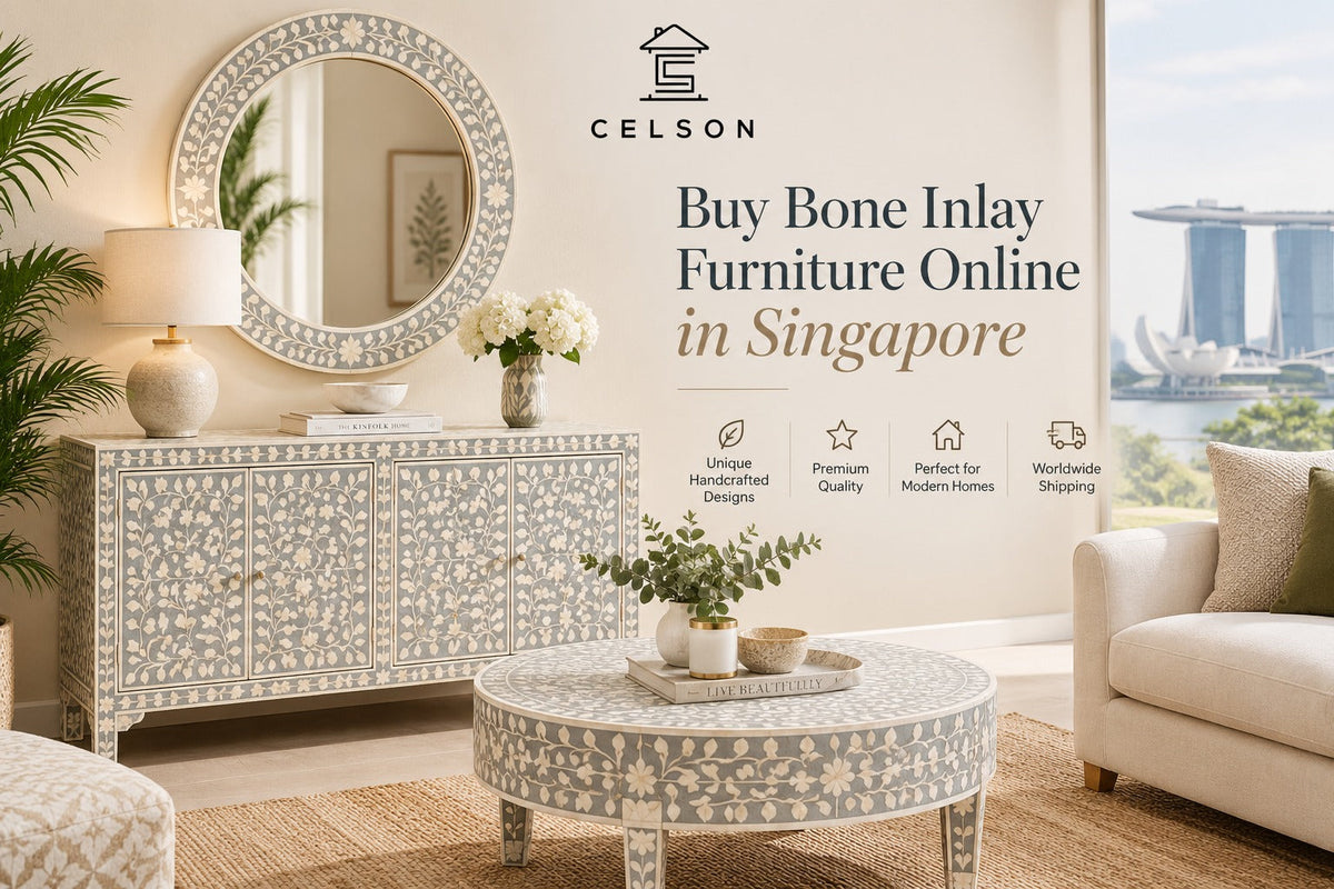 Buy Bone Inlay Furniture Online in Singapore  Celson