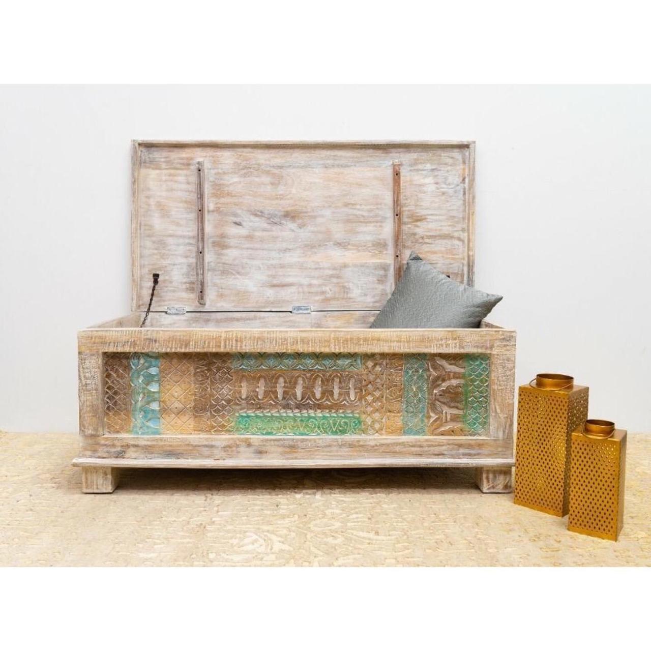 Stella Carved Storage Trunk