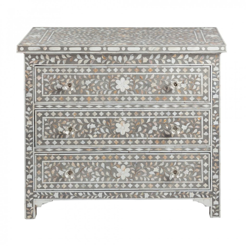 Frost Mother of Pearl Inlay Chest of Drawer