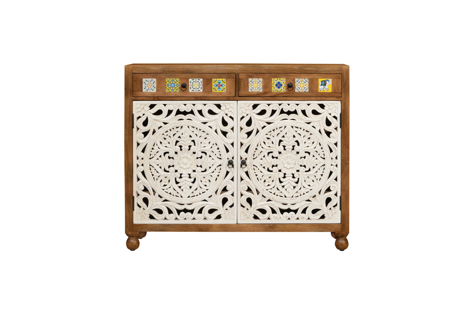 Riva Hand Carved Shoe Cabinet