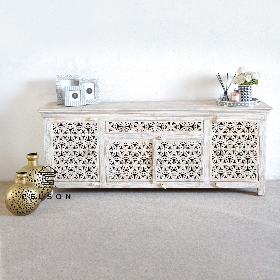 Robin Carved Wooden TV Cabinet