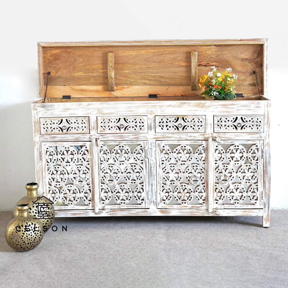 Robin Carved Wooden TV Cabinet