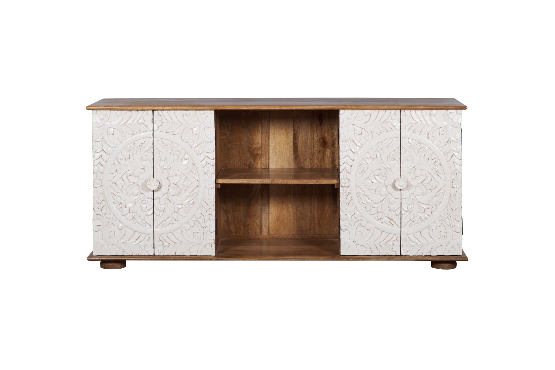Simmon Hand Carved Wooden TV Cabinet