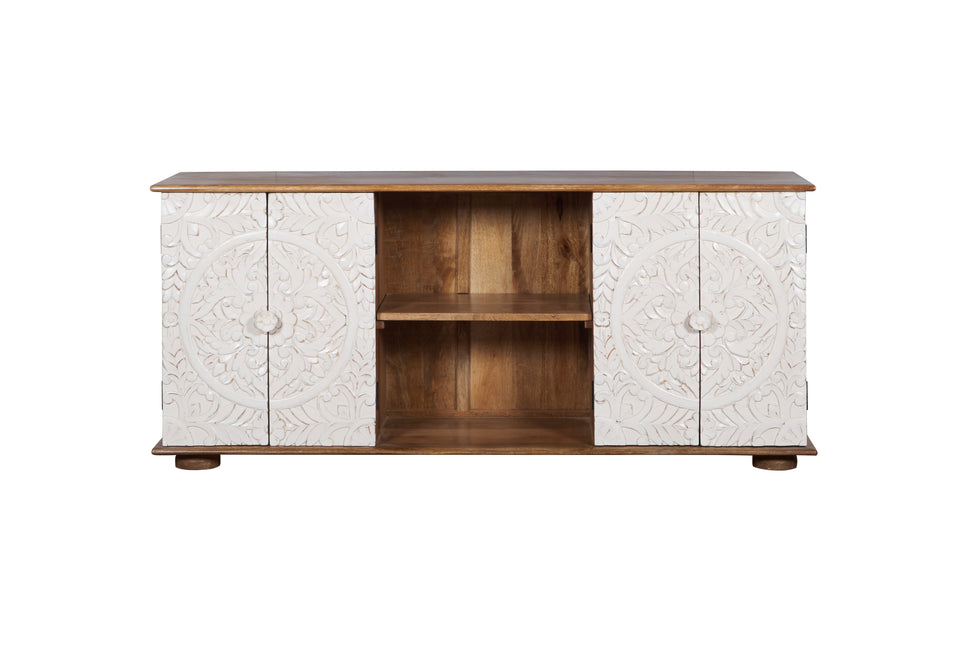 Simmon Hand Carved Wooden TV Cabinet