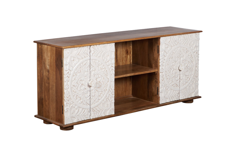 Simmon Hand Carved Wooden TV Cabinet