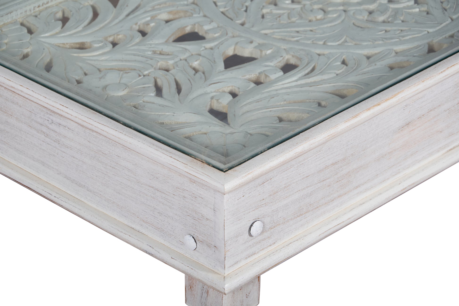 Lily Wooden Carved Coffee Table