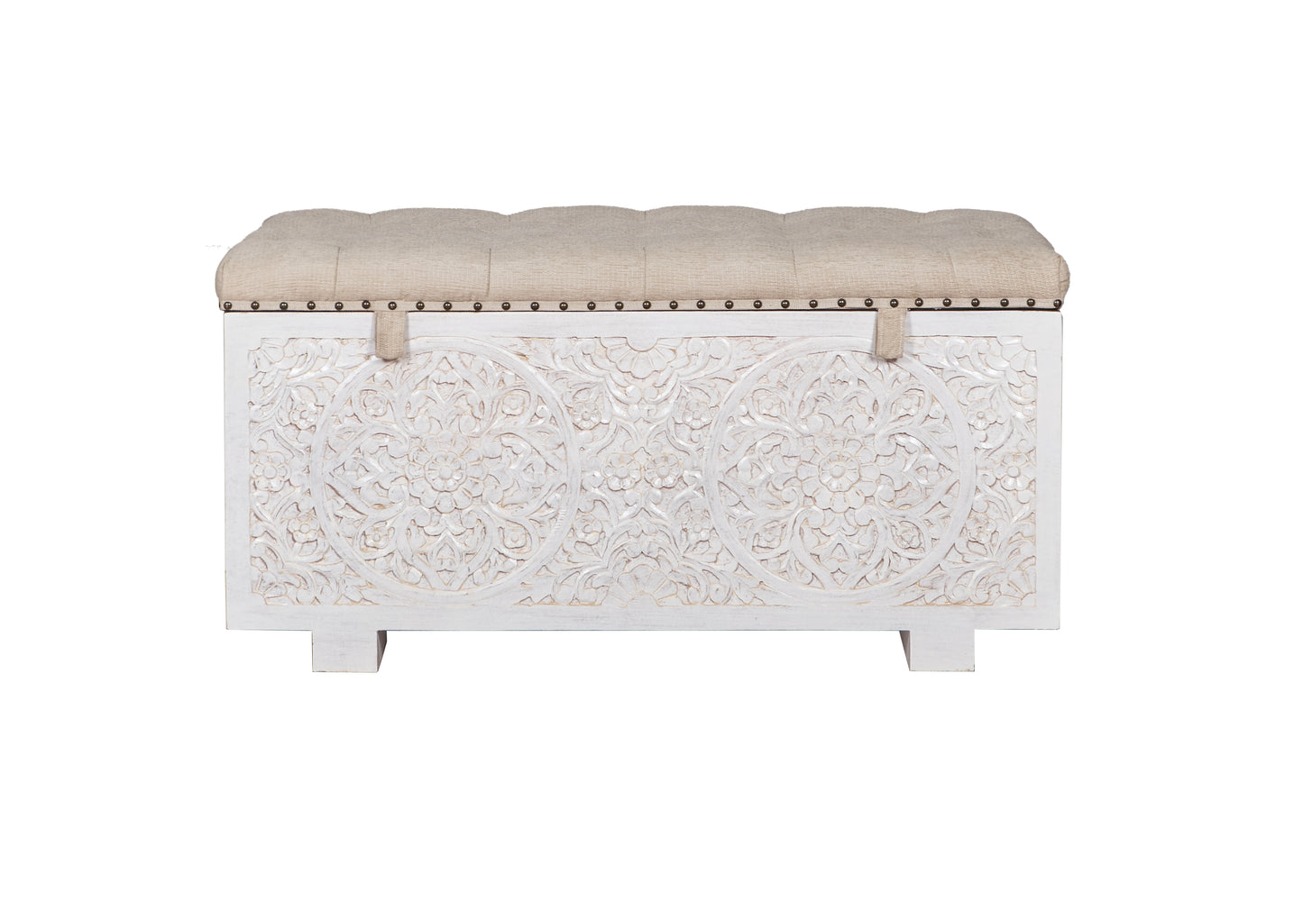 Jaden Wooded Carved Storage Trunk